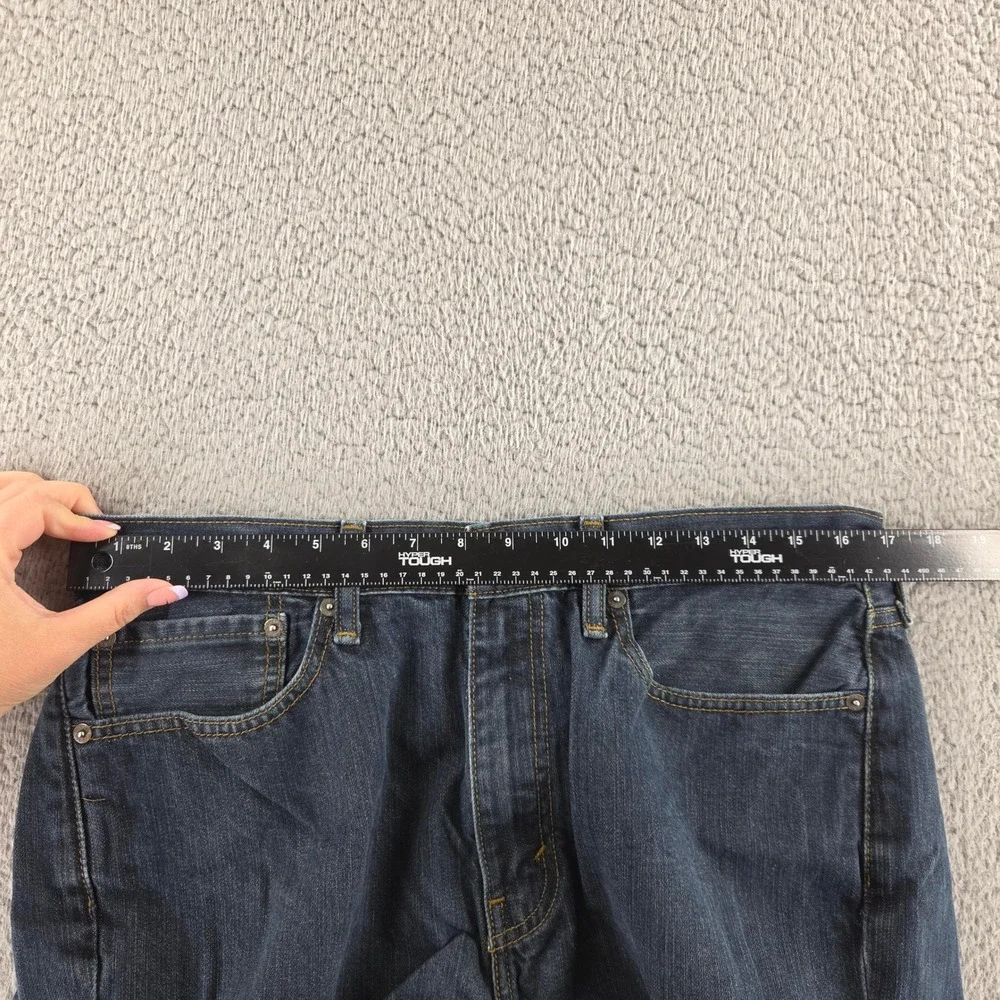Levis 514 Shorts Men 36 Blue Dark Wash Denim Cut Off Jean Raw Hem Festival Beach